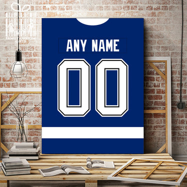 Tampa Bay Jersey Custom Canvas Print Wall Art for Boy Girl Men Women Hockey Personalized Canvas Art